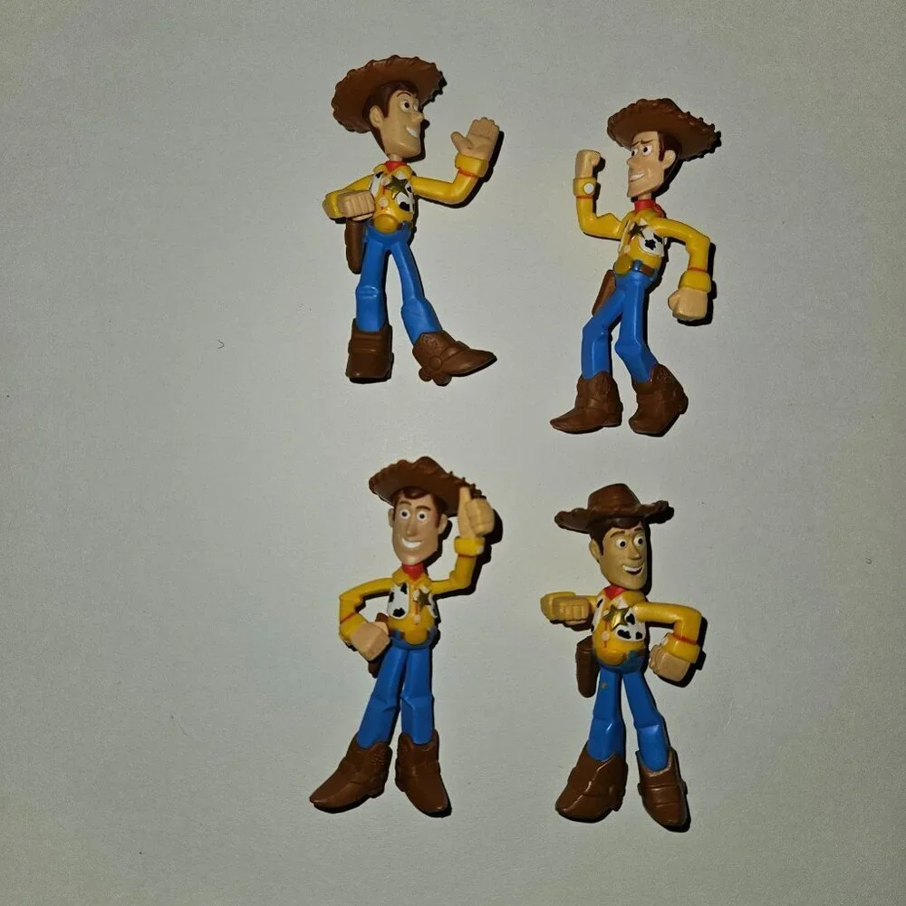 4 Disney Toy Story Woody Cowboy Figures Lot Cake Topper Small 3